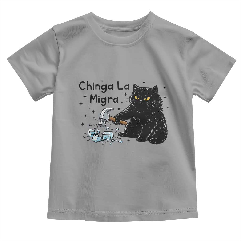 Chinga La Migra Toddler T Shirt Funny Cat Immigration Support TS12 Sport Gray Print Your Wear