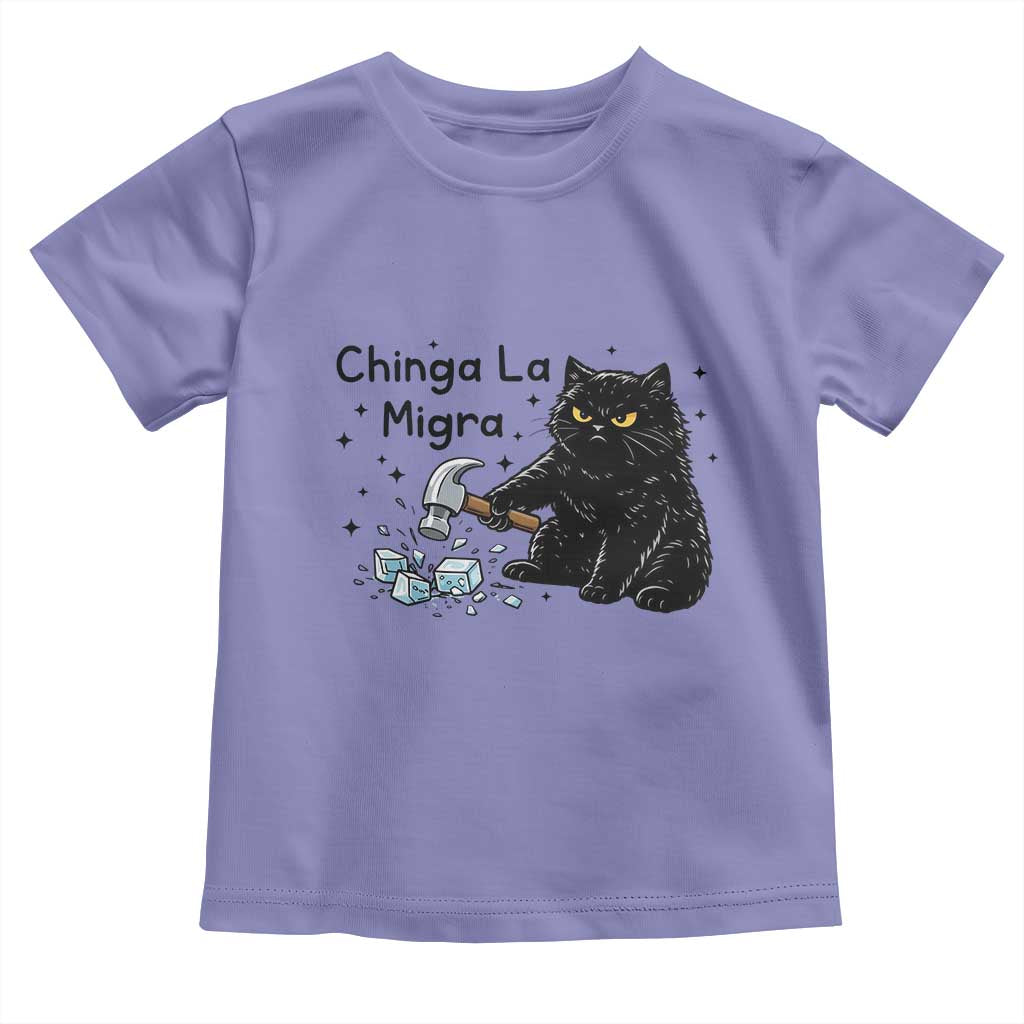 Chinga La Migra Toddler T Shirt Funny Cat Immigration Support TS12 Violet Print Your Wear