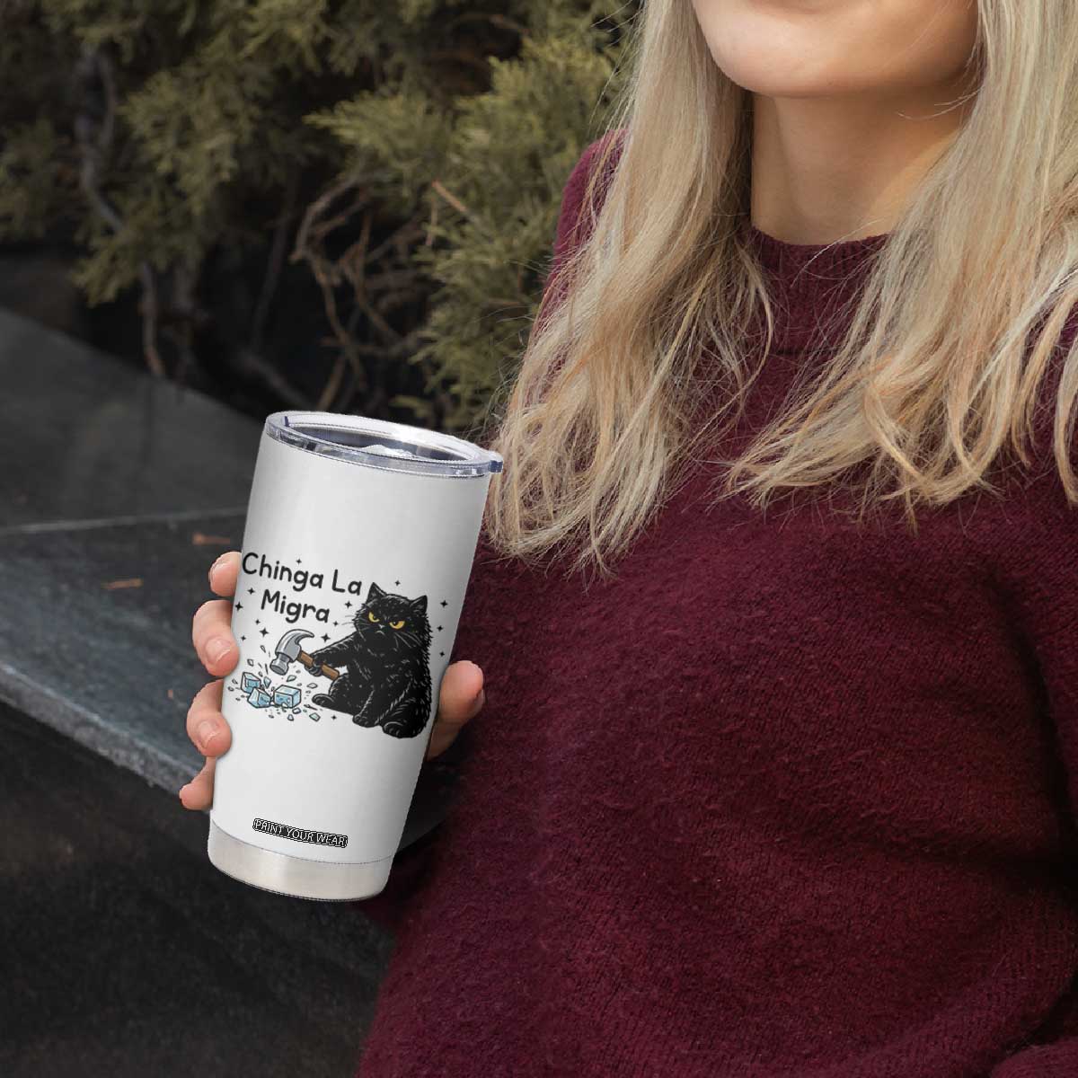 Chinga La Migra Tumbler Cup Funny Cat Immigration Support TS12 Print Your Wear