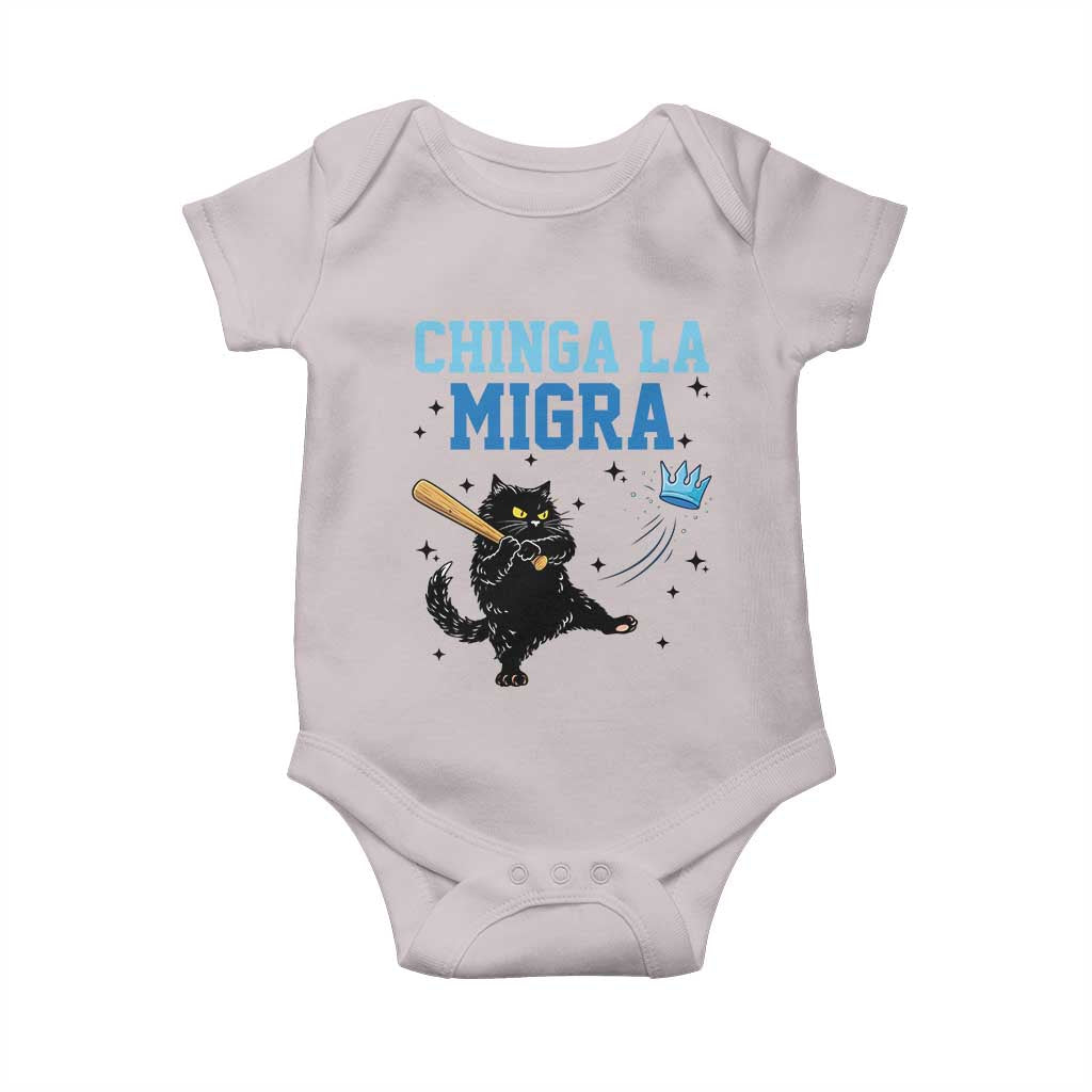 Chinga La Migra Baby Onesie Funny Protest Cat Minneapolis Support Gift TS12 Ice Gray Print Your Wear