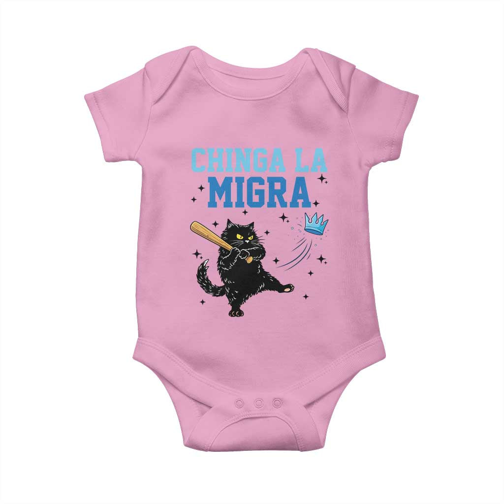 Chinga La Migra Baby Onesie Funny Protest Cat Minneapolis Support Gift TS12 Light Pink Print Your Wear