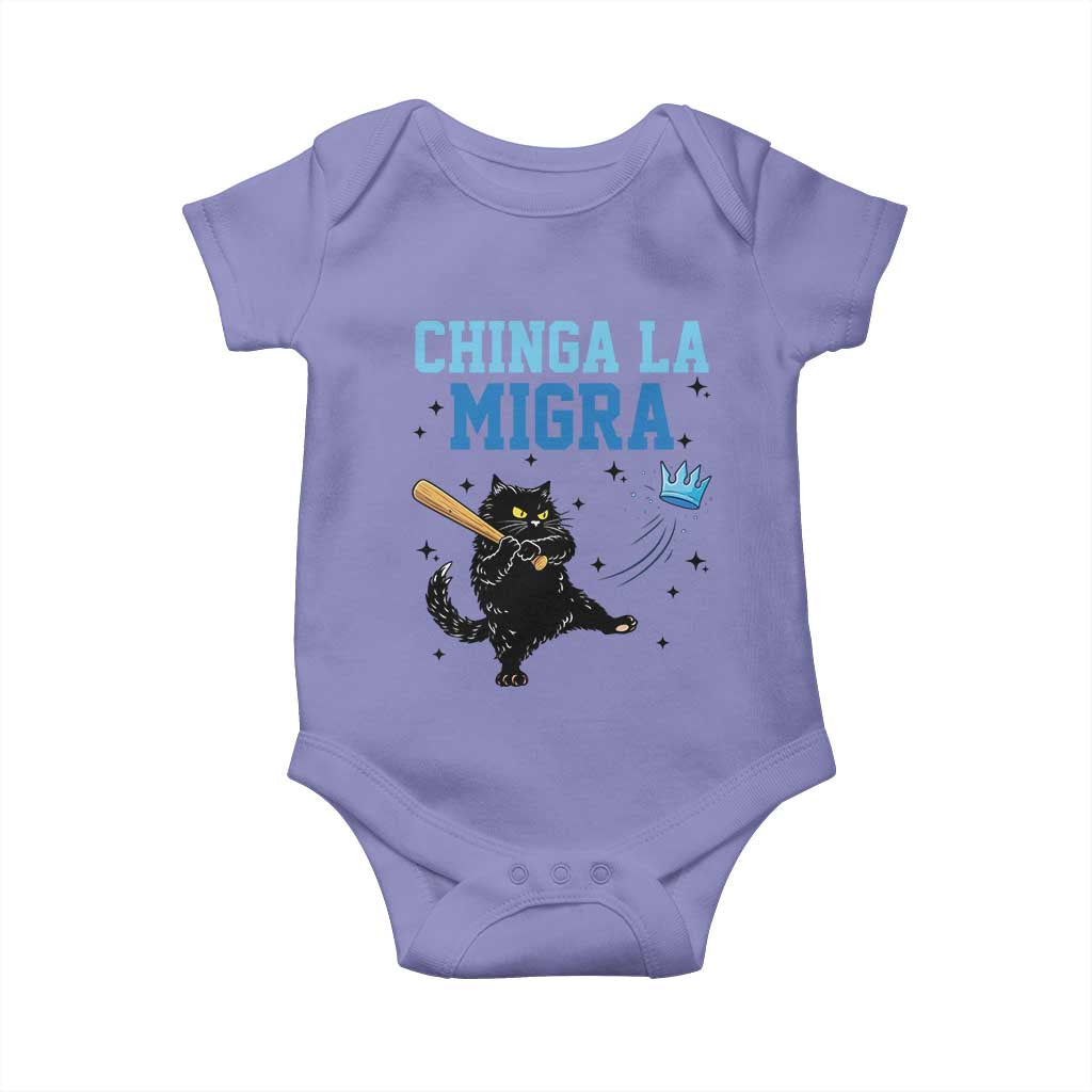 Chinga La Migra Baby Onesie Funny Protest Cat Minneapolis Support Gift TS12 Violet Print Your Wear