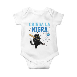 Chinga La Migra Baby Onesie Funny Protest Cat Minneapolis Support Gift TS12 White Print Your Wear