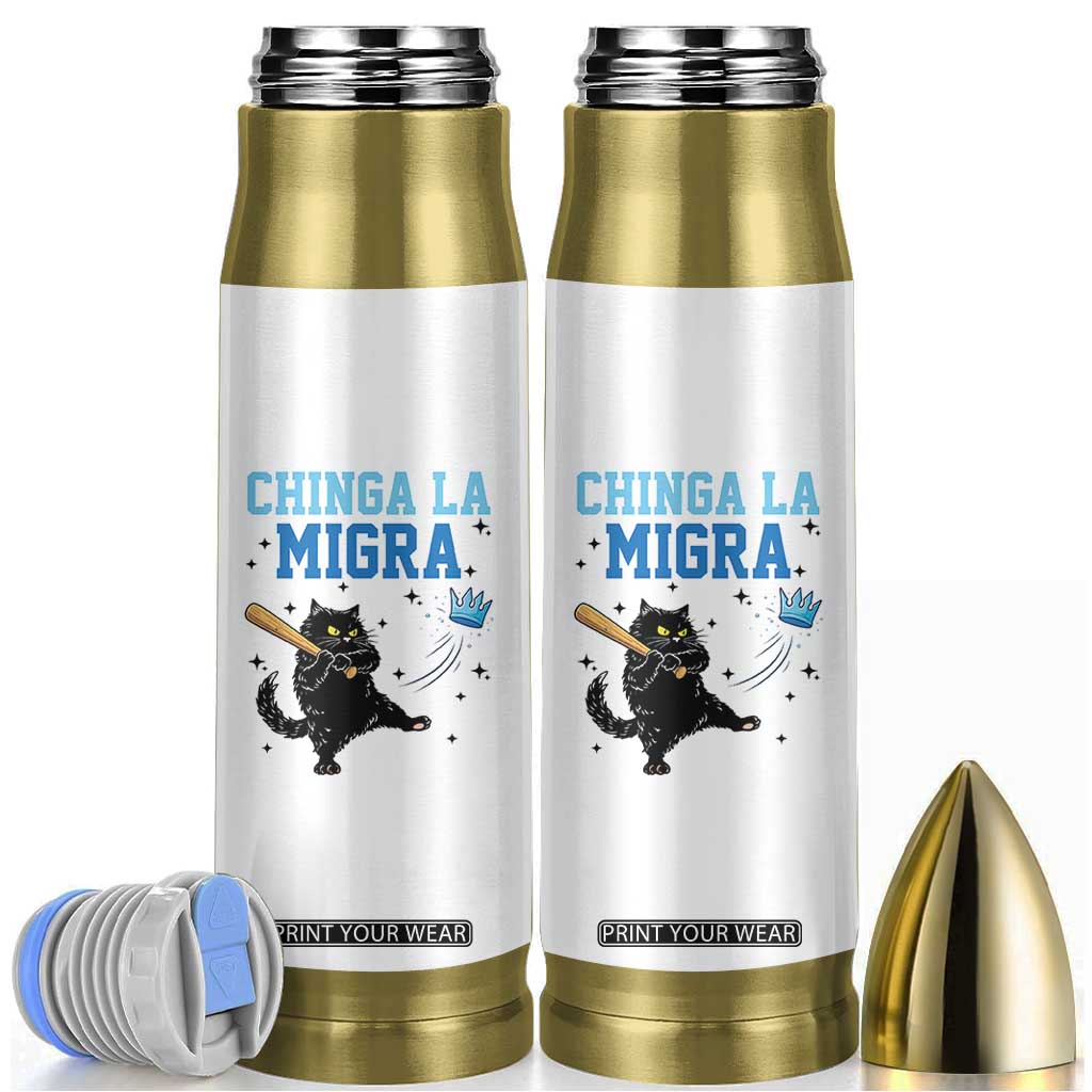 Chinga La Migra Bullet Tumbler Funny Protest Cat Minneapolis Support Gift TS12 White Print Your Wear