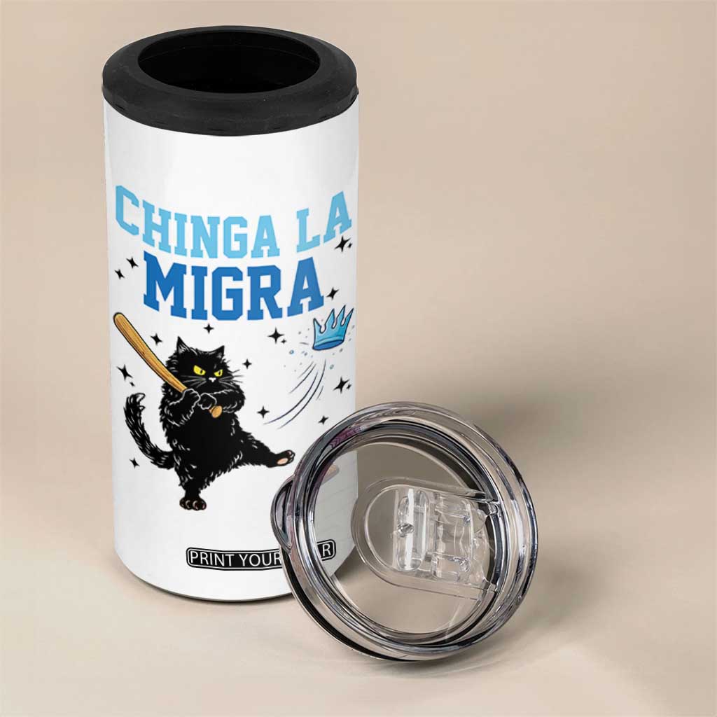 Chinga La Migra 4 in 1 Can Cooler Tumbler Funny Protest Cat Minneapolis Support Gift TS12 Print Your Wear