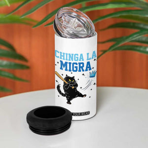 Chinga La Migra 4 in 1 Can Cooler Tumbler Funny Protest Cat Minneapolis Support Gift TS12 Print Your Wear