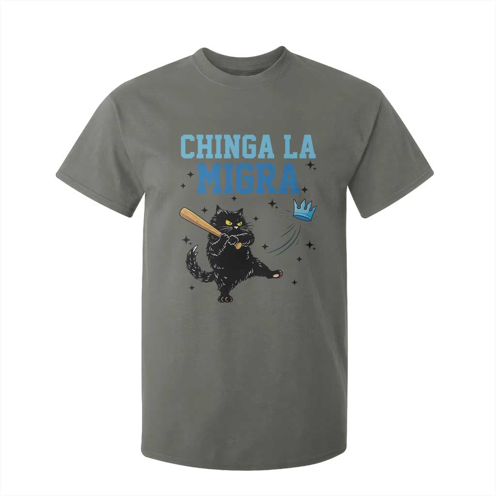 Chinga La Migra T Shirt For Kid Funny Protest Cat Minneapolis Support Gift TS12 Military Green Print Your Wear