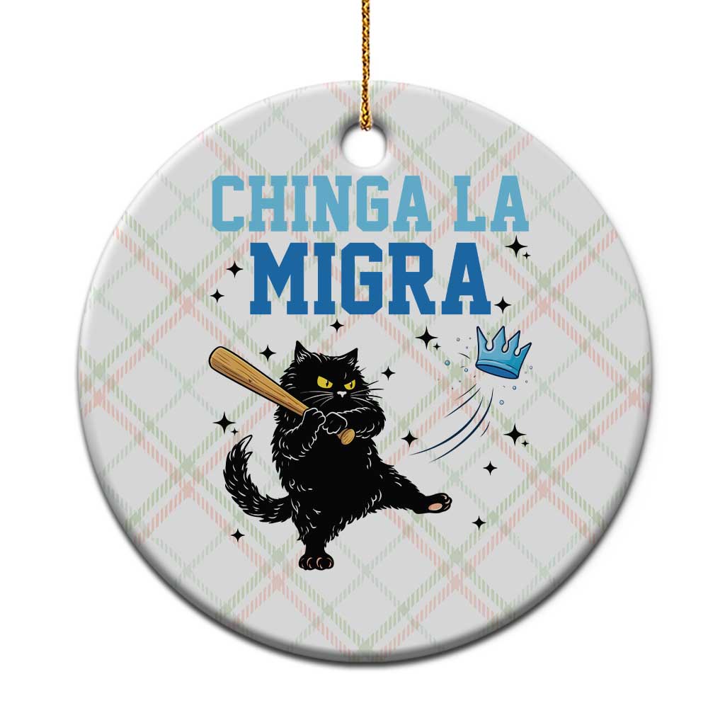 Chinga La Migra Ceramic Ornament Funny Protest Cat Minneapolis Support Gift TS12 1pc Christmas Plaid Print Your Wear