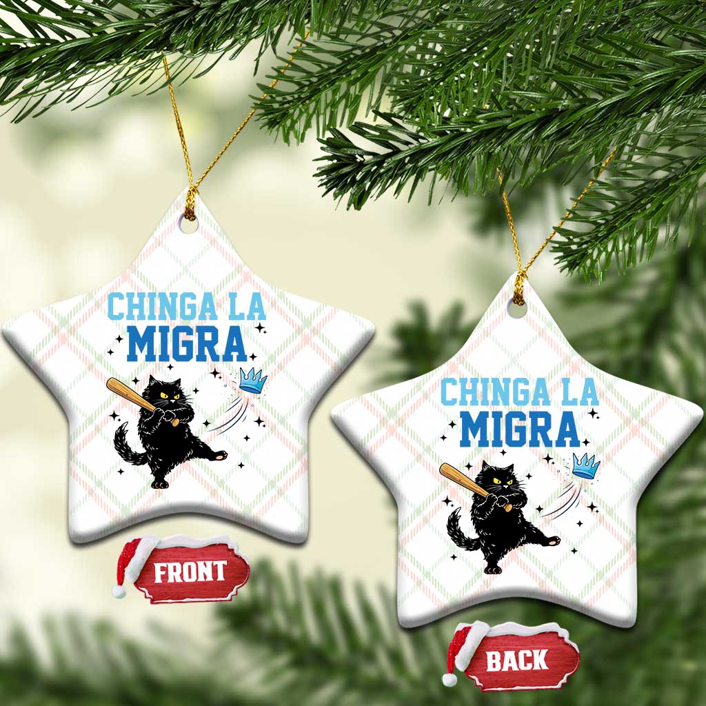 Chinga La Migra Ceramic Ornament Funny Protest Cat Minneapolis Support Gift TS12 Print Your Wear