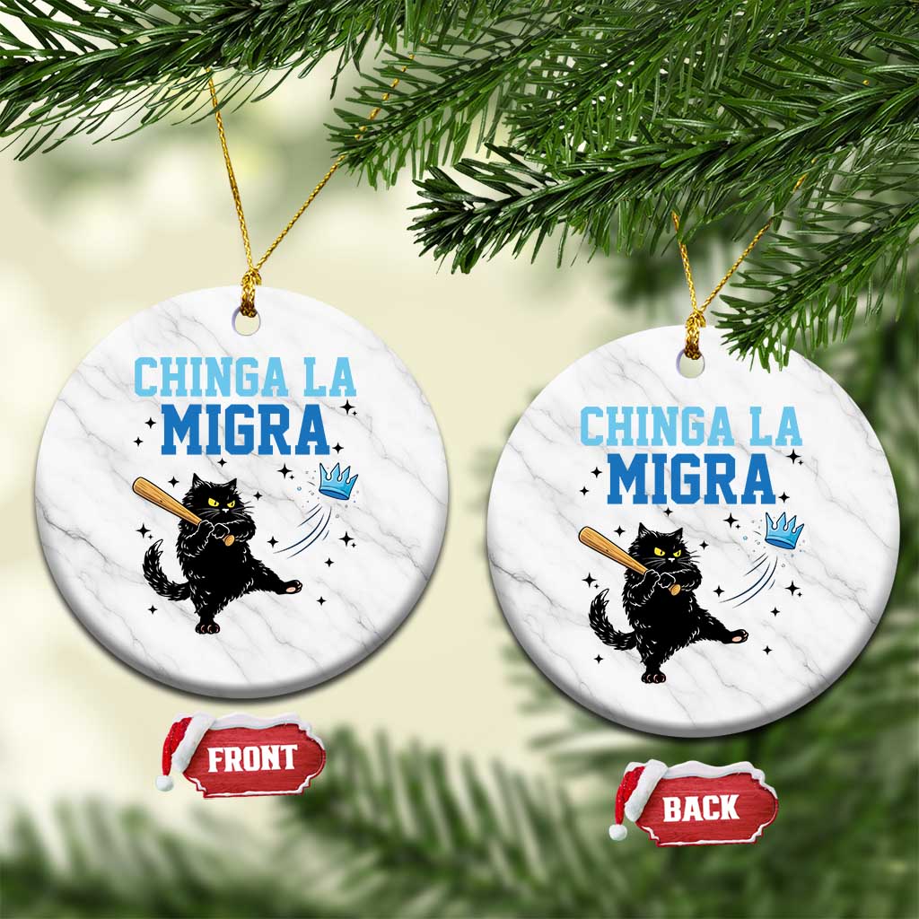 Chinga La Migra Ceramic Ornament Funny Protest Cat Minneapolis Support Gift TS12 1pc White Marble Print Your Wear