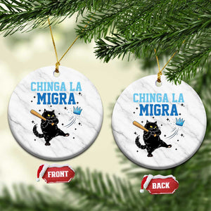Chinga La Migra Ceramic Ornament Funny Protest Cat Minneapolis Support Gift TS12 1pc White Marble Print Your Wear