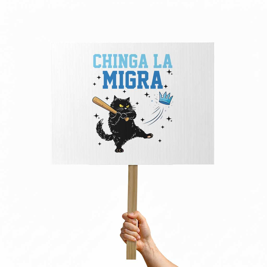 Chinga La Migra Protest Sign Funny Protest Cat Minneapolis Support Gift TS12 Horizontal 18