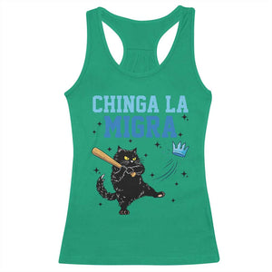 Chinga La Migra Racerback Tank Top Funny Protest Cat Minneapolis Support Gift TS12 Irish Green Print Your Wear