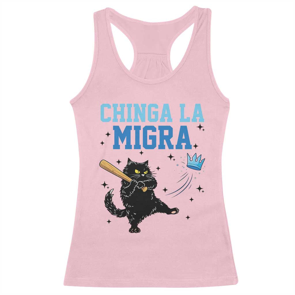 Chinga La Migra Racerback Tank Top Funny Protest Cat Minneapolis Support Gift TS12 Light Pink Print Your Wear