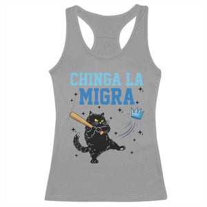 Chinga La Migra Racerback Tank Top Funny Protest Cat Minneapolis Support Gift TS12 Sport Gray Print Your Wear