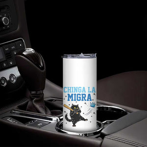 Chinga La Migra Skinny Tumbler Funny Protest Cat Minneapolis Support Gift TS12 Print Your Wear