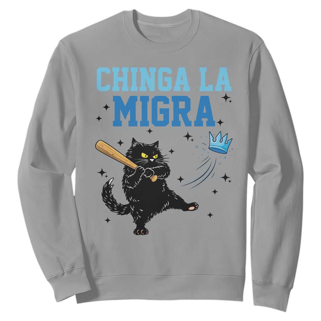 Chinga La Migra Sweatshirt Funny Protest Cat Minneapolis Support Gift TS12 Sport Gray Print Your Wear