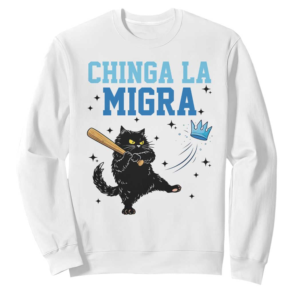 Chinga La Migra Sweatshirt Funny Protest Cat Minneapolis Support Gift TS12 White Print Your Wear