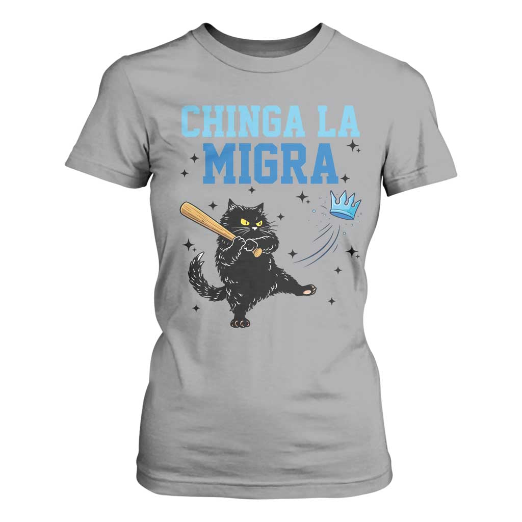 Chinga La Migra T Shirt For Women Funny Protest Cat Minneapolis Support Gift TS12 Sport Gray Print Your Wear