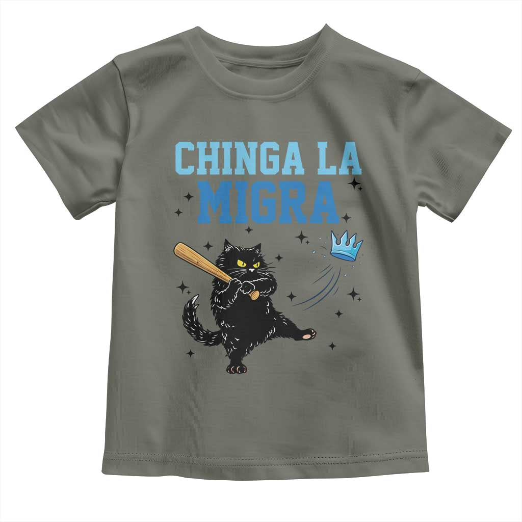 Chinga La Migra Toddler T Shirt Funny Protest Cat Minneapolis Support Gift TS12 Military Green Print Your Wear