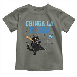 Chinga La Migra Toddler T Shirt Funny Protest Cat Minneapolis Support Gift TS12 Military Green Print Your Wear