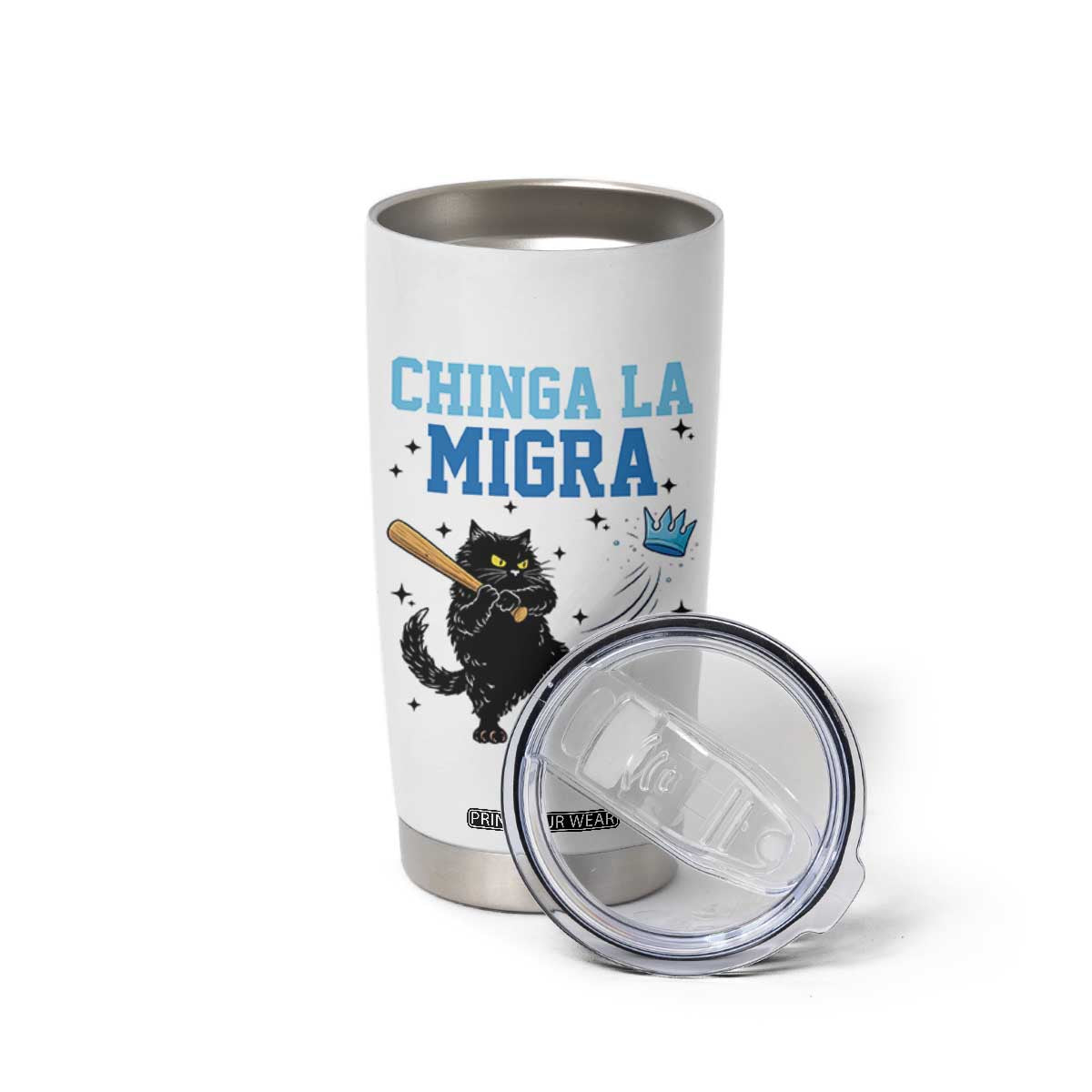 Chinga La Migra Tumbler Cup Funny Protest Cat Minneapolis Support Gift TS12 Print Your Wear