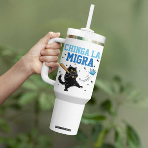Chinga La Migra Tumbler With Handle Funny Protest Cat Minneapolis Support Gift TS12 Print Your Wear