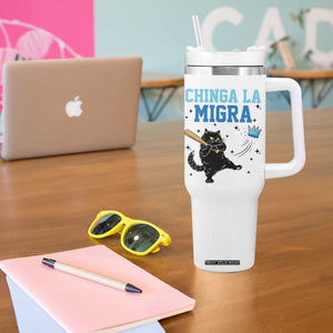 Chinga La Migra Tumbler With Handle Funny Protest Cat Minneapolis Support Gift TS12 Print Your Wear