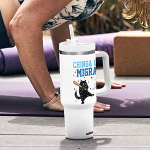 Chinga La Migra Tumbler With Handle Funny Protest Cat Minneapolis Support Gift TS12 Print Your Wear