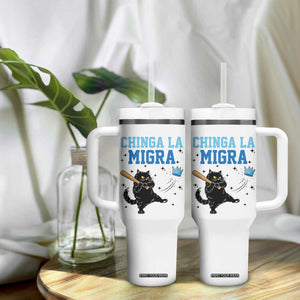 Chinga La Migra Tumbler With Handle Funny Protest Cat Minneapolis Support Gift TS12 Print Your Wear
