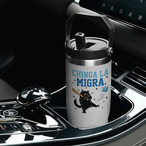 Chinga La Migra Flip Straw Tumbler Funny Protest Cat Minneapolis Support Gift TS12 Print Your Wear