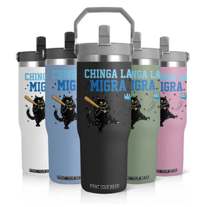Chinga La Migra Flip Straw Tumbler Funny Protest Cat Minneapolis Support Gift TS12 Print Your Wear
