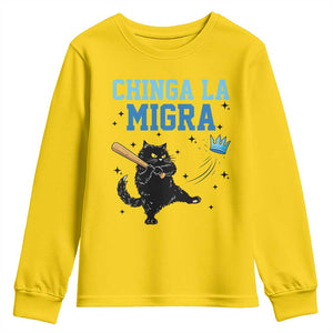 Chinga La Migra Youth Sweatshirt Funny Protest Cat Minneapolis Support Gift TS12 Daisy Print Your Wear