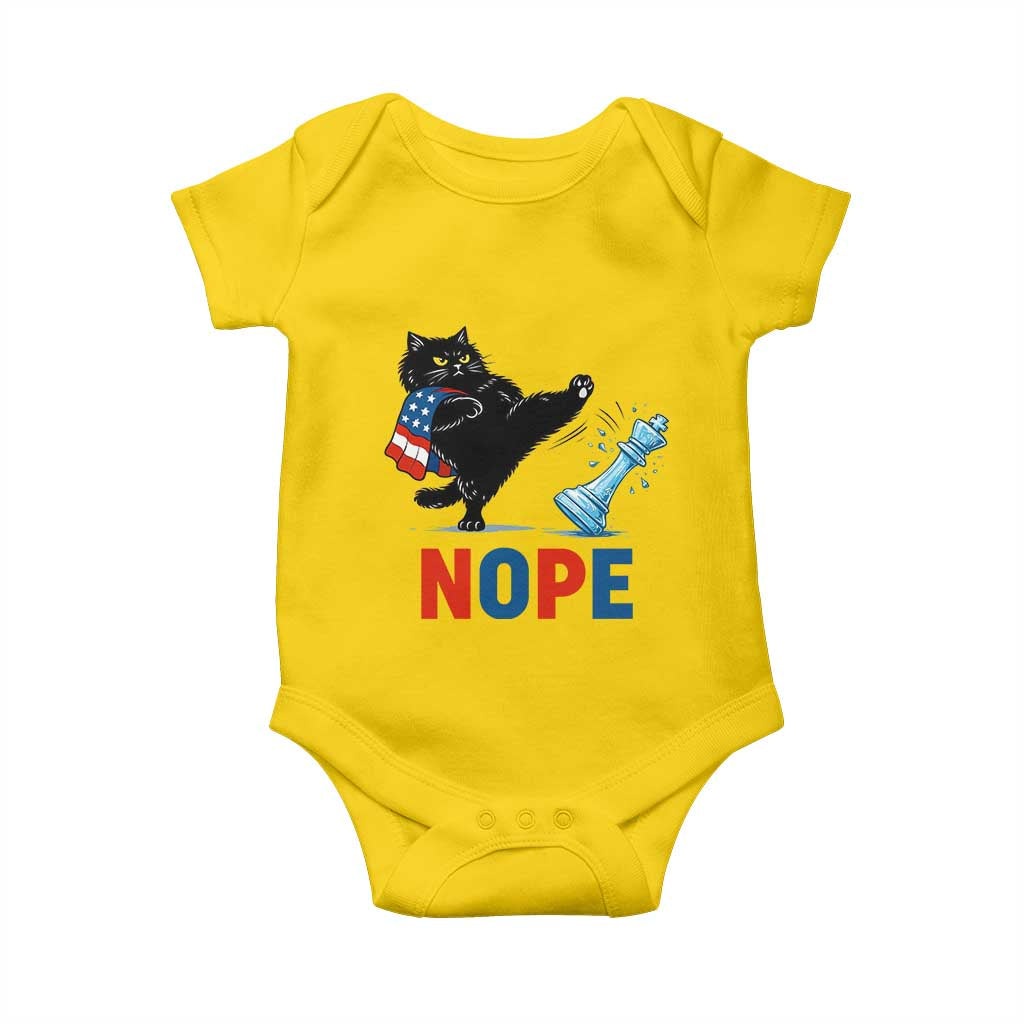 Funny Black Cat Kicks The Icy Chess Piece Nope Baby Onesie TS12 Daisy Print Your Wear