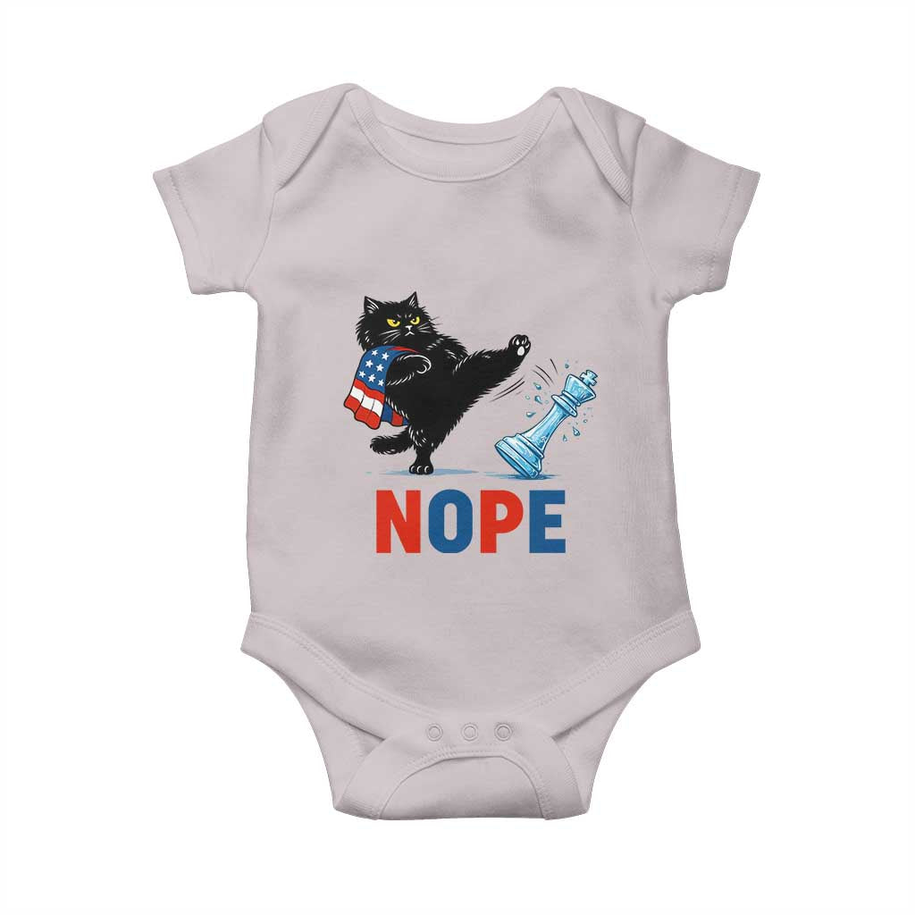 Funny Black Cat Kicks The Icy Chess Piece Nope Baby Onesie TS12 Ice Gray Print Your Wear