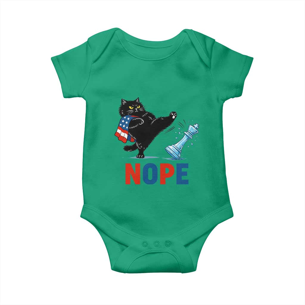 Funny Black Cat Kicks The Icy Chess Piece Nope Baby Onesie TS12 Irish Green Print Your Wear