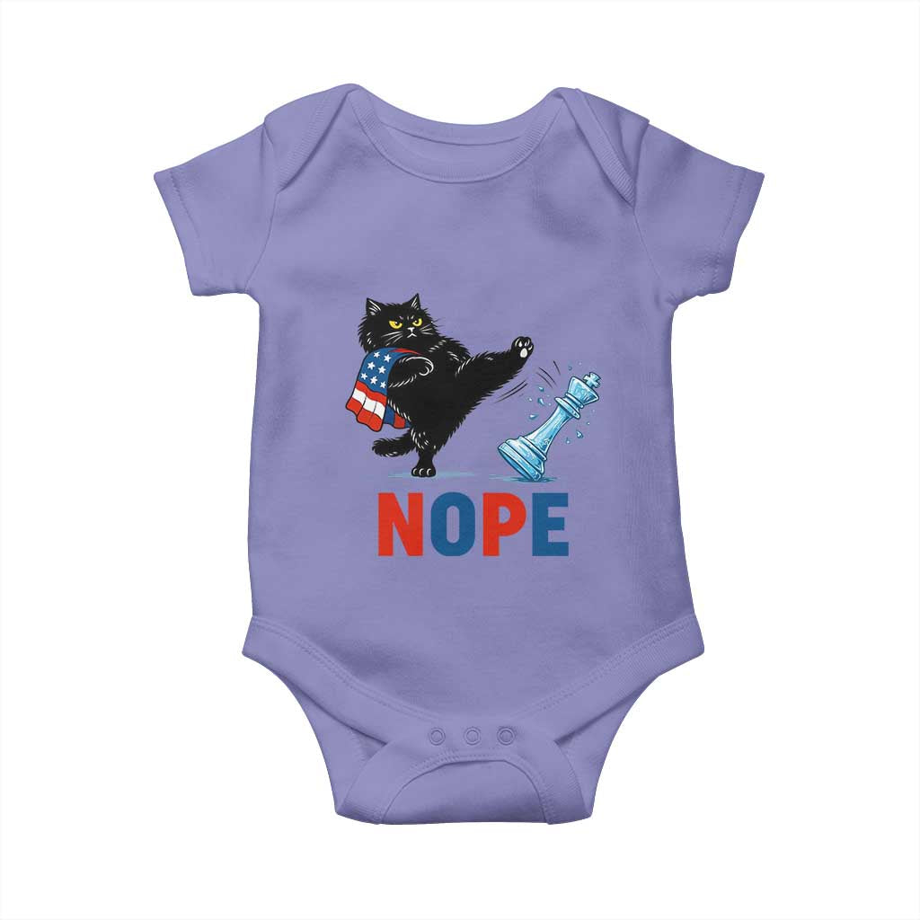 Funny Black Cat Kicks The Icy Chess Piece Nope Baby Onesie TS12 Violet Print Your Wear