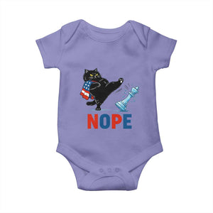 Funny Black Cat Kicks The Icy Chess Piece Nope Baby Onesie TS12 Violet Print Your Wear