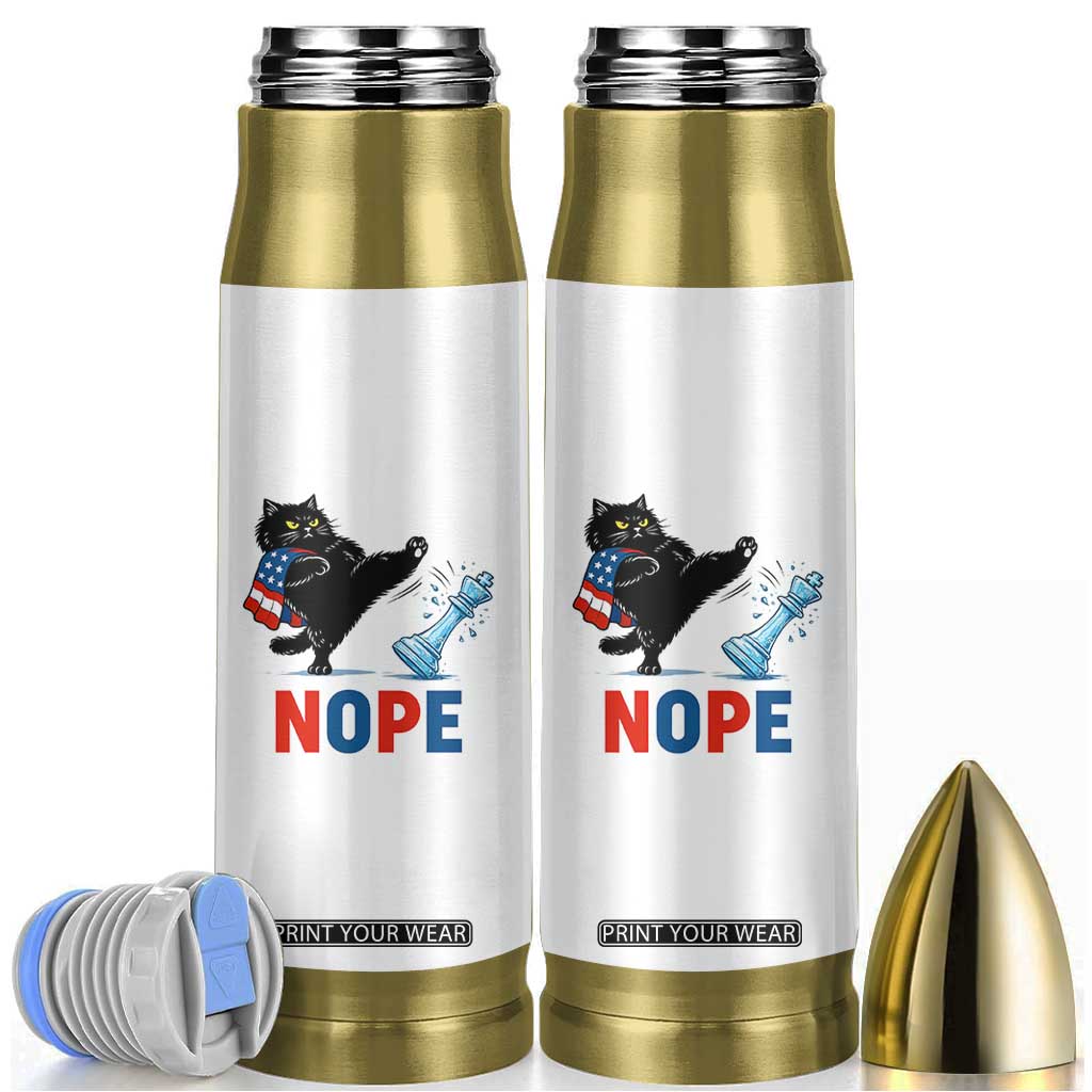 Funny Black Cat Kicks The Icy Chess Piece Nope Bullet Tumbler TS12 White Print Your Wear