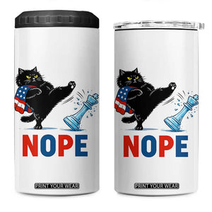 Funny Black Cat Kicks The Icy Chess Piece Nope 4 in 1 Can Cooler Tumbler TS12 One Size: 16 oz White Print Your Wear