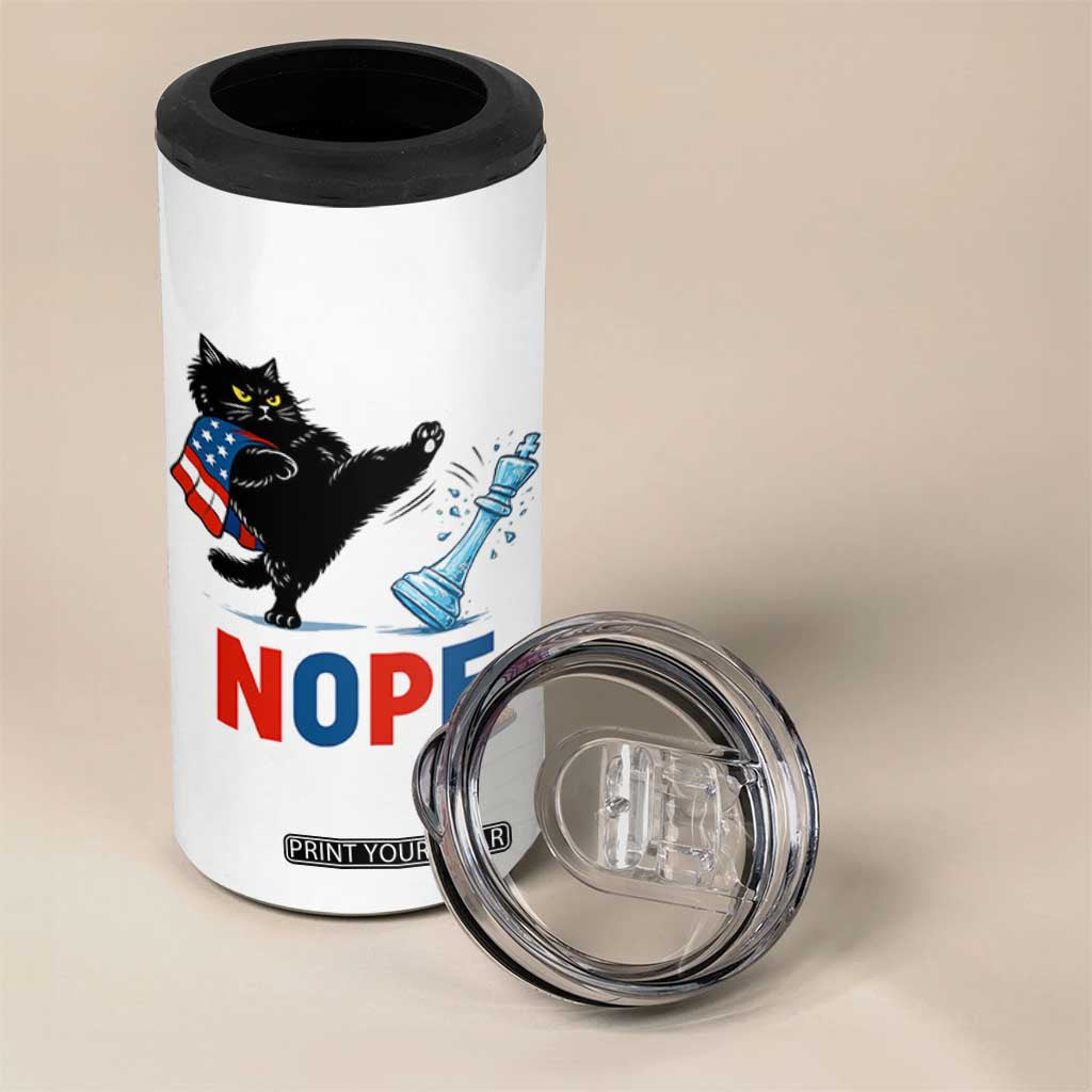 Funny Black Cat Kicks The Icy Chess Piece Nope 4 in 1 Can Cooler Tumbler TS12 Print Your Wear