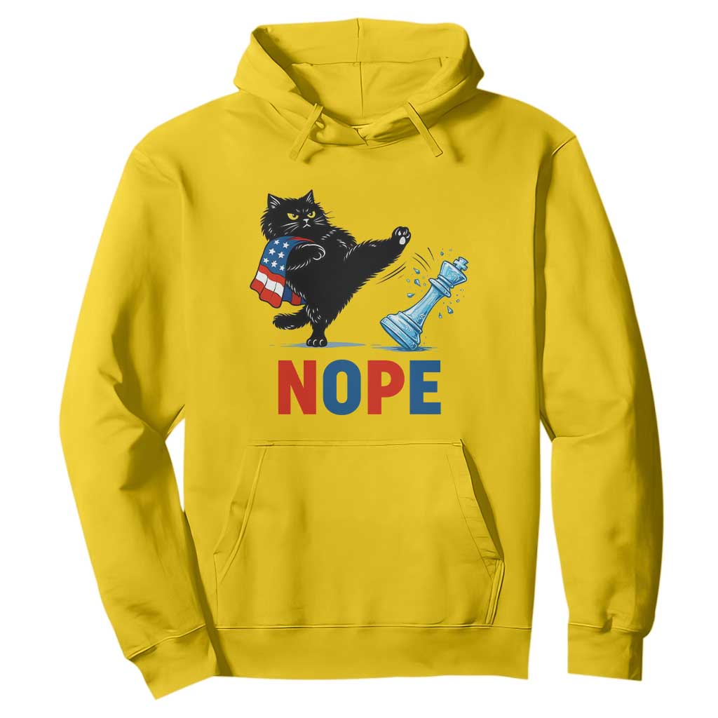 Funny Black Cat Kicks The Icy Chess Piece Nope Hoodie TS12 Daisy Print Your Wear