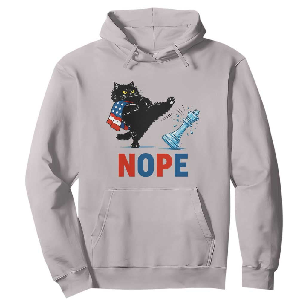Funny Black Cat Kicks The Icy Chess Piece Nope Hoodie TS12 Ice Gray Print Your Wear