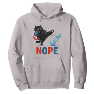 Funny Black Cat Kicks The Icy Chess Piece Nope Hoodie TS12 Ice Gray Print Your Wear