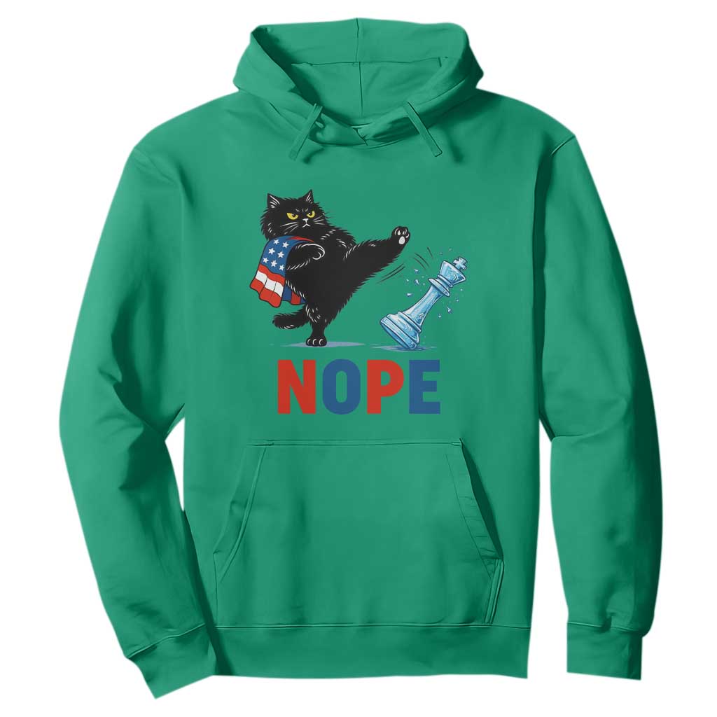 Funny Black Cat Kicks The Icy Chess Piece Nope Hoodie TS12 Irish Green Print Your Wear
