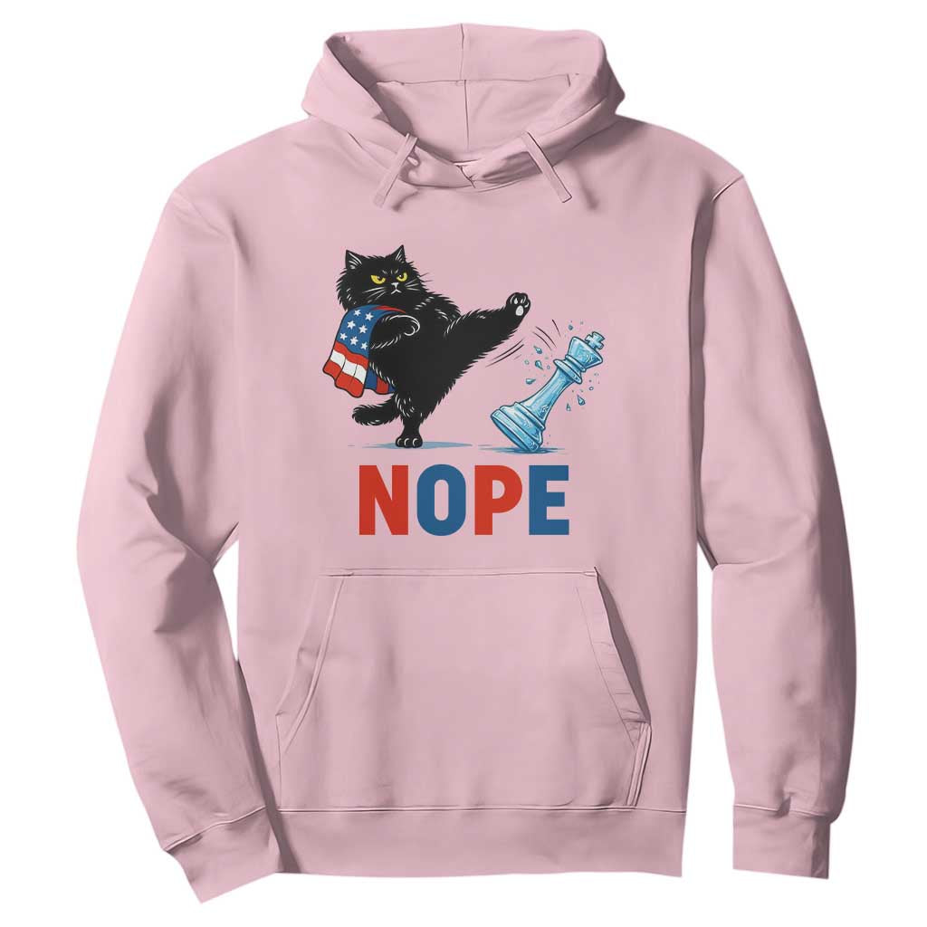 Funny Black Cat Kicks The Icy Chess Piece Nope Hoodie TS12 Light Pink Print Your Wear