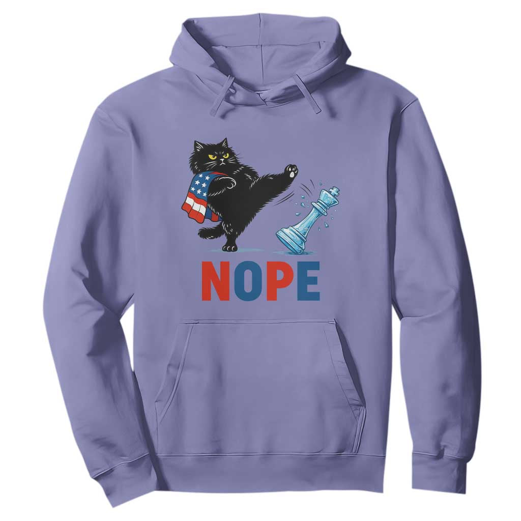 Funny Black Cat Kicks The Icy Chess Piece Nope Hoodie TS12 Violet Print Your Wear