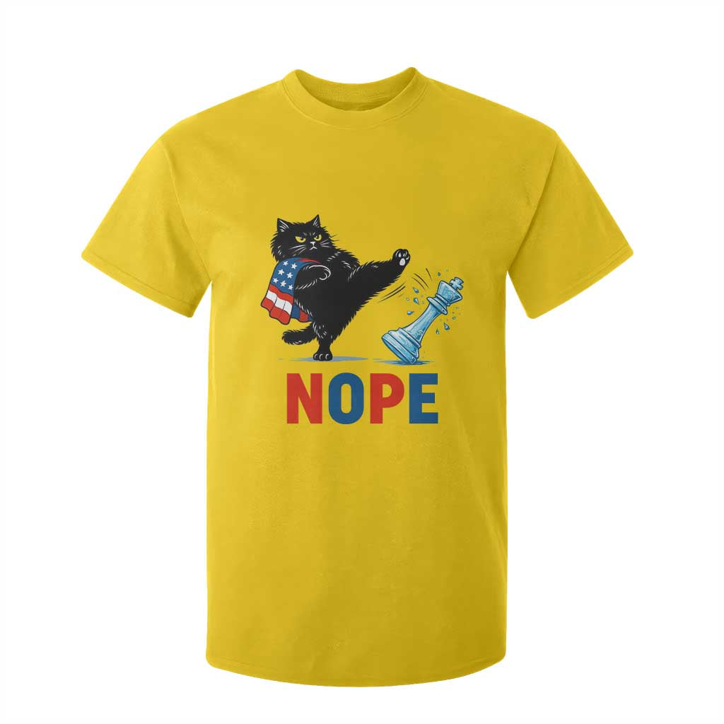 Funny Black Cat Kicks The Icy Chess Piece Nope T Shirt For Kid TS12 Daisy Print Your Wear