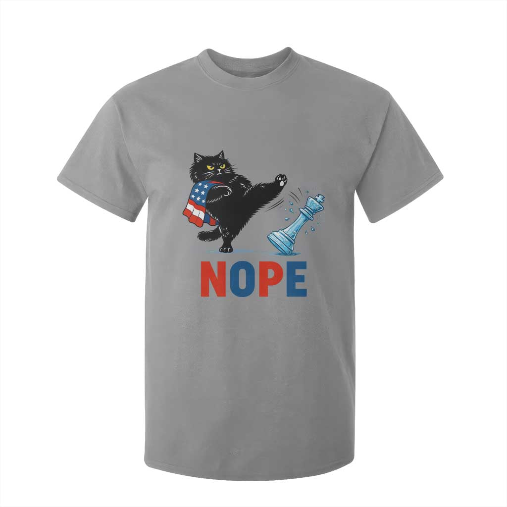 Funny Black Cat Kicks The Icy Chess Piece Nope T Shirt For Kid TS12 Sport Gray Print Your Wear