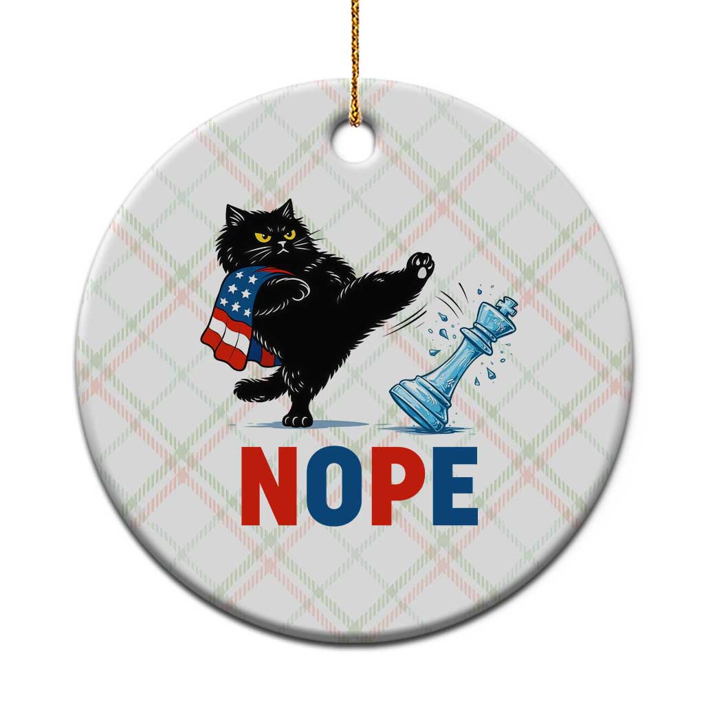 Funny Black Cat Kicks The Icy Chess Piece Nope Ceramic Ornament TS12 1pc Christmas Plaid Print Your Wear